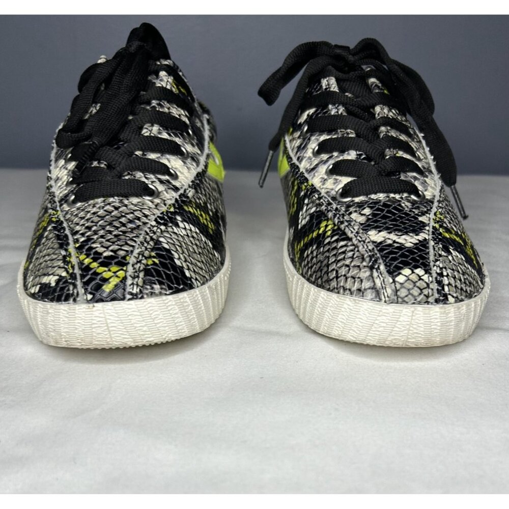 Tretorn Nylite 41 Plus Shoes Womens Size 9.5 Snake Print Neon Yellow Leather - Picture 10 of 16